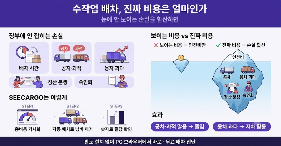 수작업 배차의 진짜 비용 한눈에 보기 — 시간·공차·용차·분쟁·속인화의 숨은 손실